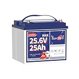 Timeusb Lithium Batterie 24V 25Ah LiFePO4 Akku 1280W Dauerlastleistung, 50A BMS Schutz,2C Hohe Entladerate,640Wh Energie für Elektro-Rasenmäher Mobilitäts-Roller Elektro-Rollstuhl Landwirtschaftliche