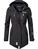 MARIKOO Damen Winter Jacke Winterjacke Mantel Outdoor wasserabweisend Softshell B614 [B614-Zimt-Schwarz-Gr.L]