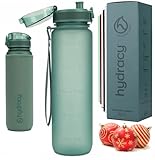 Hydracy Trinkflasche mit Fruchteinsatz - 1L Wasserflasche - BPA-freie Trinkflasche mit Zeitmarkierung Auslaufsichere Sportflasche - Kondensationsfrei für Sport und Outdoor