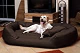 tierlando Komfort Hundebett Sammy | Robuster Polyester | Dicke Umrandung | L - XXXXL Hundesofa Größe: S5 / XXL 140cm | Farbe: 01/ Braun