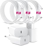 25W 3 Pack für iPhone Schnellladegerät und Ladekabel, USB C Ladegerät 2M Schnellladekabel Stecker Netzteil Adapter Ladestecker Netzstecker für Apple iPhone 14/14 Plus/14 Pro/14 Pro Max/13 12 11 SE