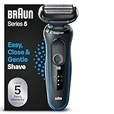 Braun Series 5 Elektrorasierer, EasyClean Rasierer Herren, Wet & Dry, Geschenk Mann, Made in Germany, 51-B1000s, blau