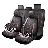 Chifeng Wasserdicht Autositzbezüge Komplettes Set, Universal Vorne + Hinten Sitzbezüge Auto Leder für 5 Sitz Autos, SUVs, Limousinen und LKWs