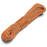 Texas Bushcraft Feuerwehrschnur - Utility Paracord Survival Seil, Fallschirmschnur für Survival Gear - 3 extra Stränge für Notfallvorsorge Angeln, Nähen und Zunder (Orange, 30,5 m)