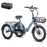 Fafrees F20 Mate [ Offiziell ] Lastenfahrrad 20 Zoll, Elektrofahrrad Herren 180 KG, E Bike Dreirad für Erwachsene, Klapprad E-Bike Hydraulische Scheibenbremsen, Fatbike Elektro Dreirad Fahrrad