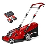 Einhell Akku-Rasenmäher RASARRO 36/42 Kit Power X-Change (36V, 42 cm Schnittbreite, bis 725 m², Brushless, 50L Fangkorb, Mulchfunktion, inkl. 2x 5,2Ah + 1x Twincharger)