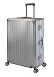 Travelhouse Tokyo Alu Reisekoffer Silber XL-78cm Hartschalenkoffer Reisetrolley Suitecase Trolley 2X TSA Zahlenschloss 4 Doppelräder 360° Rollen Vol. 110L