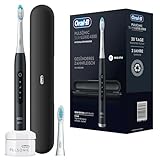 Oral-B Pulsonic Slim Luxe 4500 Elektrische Schallzahnbürste/Electric Toothbrush, 2 Aufsteckbürsten, 3 Putzmodi für Zahnpflege und gesundes Zahnfleisch, Reiseetui, Designed by Braun, matt schwarz