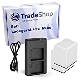 Trade-Shop 2-fach Ladegerät für Arlo A-2 Akkus + 2x Akku 3000mAh - geeignet für Netgear/Arlo Go/Ladestation mit Micro-USB Kabel