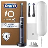 Oral-B iO Series 9 Plus Edition Elektrische Zahnbürste/Electric Toothbrush, PLUS 3 Aufsteckbürsten, 7 Putzmodi für Zahnpflege, Lade-Reiseetui, Designed by Braun, black onyx