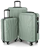 SUITLINE - 3er Koffer-Set Trolley-Set Rollkoffer Hartschalen-Koffer Reisekoffer, TSA, (55 cm, 66 cm, 76 cm), 100% ABS, Matt, Mint