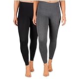 SES blickdichte Leggings Damen 2er Pack schwarz/anthrazit meliert (32/34) / Leggings Damen Baumwolle/Leggins Damen mit Perfekter Passform und Komfort/Leggings Set Damen für vielfältige Looks