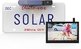 AUTO-VOX 5" Solar Rückfahrkamera Kabellos Set, 3 Mins DIY Installation Akkubetriebene Rückfahrkamera Funk, IP69K Wasserdicht Auto Rückfahrkamera für Pkw, Wohnmobil, Van, Anhänger