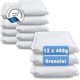 12 x Granulat 400 Gramm (4E) Raumentfeuchter Granulat Luftentfeuchter reduziert Schimmel & Gerüche nachfüllbar Feuchtigkeitskiller