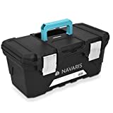 Navaris Werkzeugkasten 16" Box leer - 40,6 x 22,1 x 18,7cm - 15 Liter Volumen - mit zwei Stahlschließen - Werkzeugbox Koffer Kiste ohne Werkzeug