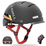 LIVALL BH51M NSO Smarter Bluetooth-Fahrradhelm mit Lautsprechern und integriertem Mikrofon, Fahrradhelm mit intelligenten Blinkern, Sturzerkennung, Fahrradhelm mit Visier für Erwachsene, Männer