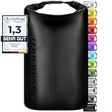 Nordlight Dry Bag 10L Wasserdichter Beutel - (Schwarz) Wasserdichter Packsack Mit Roll Top Verschluss Und Schultergurt | Schwimmen, Baden, Strand, Kanu, Stand Up Paddling, Tauchen