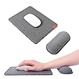 SenseAGE Mauspad mit Handauflage | 24x18 cm ergonomisches Mousepad Handgelenkauflage Set | Mausunterlage mit weichem Kissen für Büro/Homeoffice/Unterwegs | geeignet für alle Mäuse - Dunkelgrau