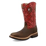 Twisted X Boots Herren Arbeitsstiefel, Metalllegierung, Rot