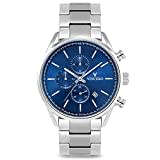 Vincero Luxury Chrono S Herren Armbanduhr - 40mm Chronograph Uhr Stahlband - Japanisches Quarz Uhrwerk (Blau Stahl)