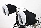 SENIORI Rollator/Rollstuhl HANDWÄRMER Muff Handmuff Handschuhe für Gehhilfe mit warme Fleece (2 Stück) Gehwagen Zubehör (B - Schwarz + Grau Polar)