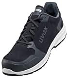 Uvex 1 Sport S3 ESD Sicherheitsschuhe für Herren - Bequeme & Atmungsaktive Arbeitsschuhe für Männer - Leichte & Ergonomische Halbschuhe Velours ,Schwarz,43 EU