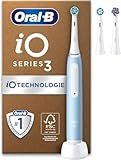 Oral-B iO Series 3 Plus Edition Elektrische Zahnbürste/Electric Toothbrush, PLUS 3 Aufsteckbürsten, 3 Putzmodi für Zahnpflege, Designed by Braun, ice blue