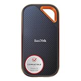 SanDisk Extreme PRO Portable SSD 4 TB (externe SSD, NVMe-SSD-Performance, 2,5 Zoll, 2.000 MB/s Lesen und Schreiben, AES-Verschlüsselung, IP65-Wasser- und -Staubschutz) grau