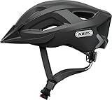 ABUS Stadthelm Aduro 2.0 - Allround-Fahrradhelm mit Licht - in sportivem Design für den Stadtverkehr - für Damen und Herren - Schwarz Matt, Größe S