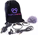 Lila Panda Lavalier Knopflochmikrofon Kit,Wechselrahmen omnidirektional Kondensator LAV Mikrofon für iPhone, iPad, Go Pro, DSLR, Camcorder, Zoom/Tascam Recorder, PC, Samsung Android, Smartphones