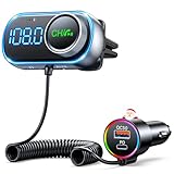 EOIWUY Bluetooth 5.3 Adapter Auto, [Hi-Fi Bass Boost] FM Transmitter Auto Bluetooth mit PD 36W & QC3.0 18W Auto Ladegerät, Kfz Radio Bluetooth Adapter, Freisprecheinrichtung, AUX-Ausgang