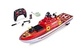 Carson 500108051 RC- Feuerlöschboot 2.4G 100% RTR - Ferngesteuertes Boot, RC Boot, Ferngesteuertes Boot für Kinder und Erwachsene, inklusive Fernsteuerung, Rot