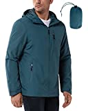 33,000ft Regenjacke Herren Wasserdicht Outdoorjacke Leichte Freizeitjacke Packbare Windjacke Fahrrad Regenmantel mit Kapuze China Blau L