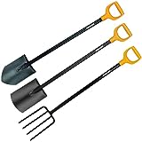 FISKARS Spitz Solid + Rund Solid + Gabel Solid Set Spaten Gabel Schippe Garten