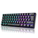 RK61 RGB Gaming-Tastatur, 2,4 GHz Wireless/Bluetooth/Wired 60% Mechanische Tastatur 61 Tasten, Hot-Swap-fähiger Roter Schalter mit RGB-Beleuchtung, Kompatibel für Win/Mac, Schwarz (QWERTZ)