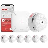 X-Sense Smart Rauchmelder XS01-M mit SBS50 Basisstation, TÜV-Zertifiziert, Funkrauchmelder mit WLAN, vernetzbarer Feuermelder, kompatibel mit der X-Sense Home Security App, FS61, 6 Stück