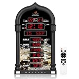 Al salama Azan Uhr, LED muslimische Gebetsuhr, Athan Wanduhr, Lesen Haus/Büro/Moschee Digital Azan Uhr Home Decor (Black)