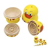 Russische Matroschka Puppen Spielzeug Set, 10-teilige Gelbe Matroschka Ente Aus Holz, Russische Matroschka Puppen Für Kinder, Russische Stapelpuppen Tischdekoration Für Schränke, Wohnzimmer