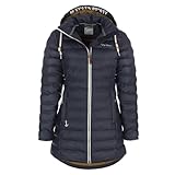 Dry Fashion Damen Polyurethan-Mantel Danzig gesteppt - Outdoor-Jacke wind- und wasserdicht in Navy Größe 38