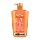 L'Oréal Paris Elvital XXL Shampoo gegen Spliss, Für traumhaft langes Haar, Mit Rizinus-Öl, Vitaminen und pflanzlichen Proteinen, Dream Length Super Aufbau Haarshampoo, 1 x 1000 ml