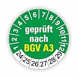 Fassbender-Druck PRÜFPLAKETTEN - Hochwertige Prüfetiketten BGV A3 PRÜFUNG Ø 30mm - Selbstklebende PVC-Folie - Wartungsetiketten für Prüfung - Prüfplakette für Prüfungsnachweis (500 Stück)