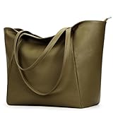 KALIDI Handtasche Damen Shopper Tasche Tote Bag PU Leder Große Schultertasche mit Reißverschluss für Arbeit,Einkauf，Schule