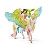 schleich BAYALA 70566 Fee Surah und Einhorn Glitzer Pegasus 3-Tlg Spielset - Einhorn mit Flügel und Fee mit Beweglichen Armen - Einhorn Spielzeug, Figuren ab 5 Jahren