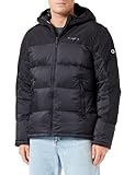 Champion Herren Legacy Outdoor Colorblock Hooded Gepolsterte Jacke, Nero, L