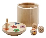 BestSaller 3020 'SUPER SIX' Holz, beidseitig bespielbar, auch für Kinder, 36 Spielstäbchen & 3 Würfel, Natur (1 Stück)