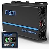 EDECOA Wechselrichter 2000w Reiner Sinus Spannungswandler 12v 230v LCD 2X USB und Fernbedienung wandler 2000w und kurzfristige Spitze 4000w Inverter