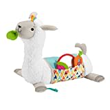 Fisher-Price 4-in-1 Lama Spielkissen zum Spielen in Bauchlage, mit 4 Spielmöglichkeiten, 3 Mitnehm-Spielzeugen und beidseitig bedruckter weicher Decke, für Babys ab der Geburt, GLK39