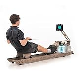 WaterRower Driftwood Wasser-Rudergerät | Das Original für Zuhause aus hochwertigem Massivholz | LightRing & Bluetooth-Monitor | Tablethalterung & WaterRower Connect App