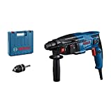 Bosch Professional Bohrhammer GBH 2-21 (mit SDS plus, inkl. Schnellspannbohrfutter mit SDS plus-Adapter, Zusatzhandgriff, Maschinentuch, Tiefenanschlag, Handwerkoffer)