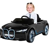 Actionbikes Motors Kinder Elektroauto BMW i4 Premium | 2.4 Ghz Fernbedienung - Starke 12 Volt 7 AH Batterie - 2x 25 Watt Motor - Bluetooth - Elektro Auto für Kinder ab 3 Jahre (BMW i4 Schwarz Premium)